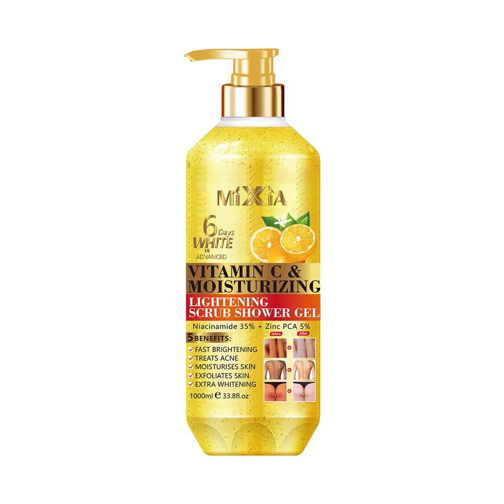 1000ml HOT Selling Kojic Acid Exfoliating Scrub Shower Gel Fragrant Turmeric Herbal Moisturizer Whitening for Body Care