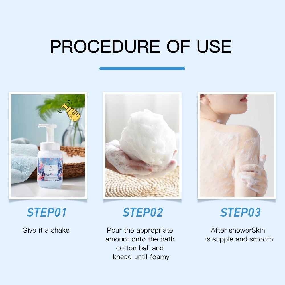 JMFREE Private Label Shower Foam Mousse Bodycare for Everybody Moisture Smooth Body Wash Creamy Bath