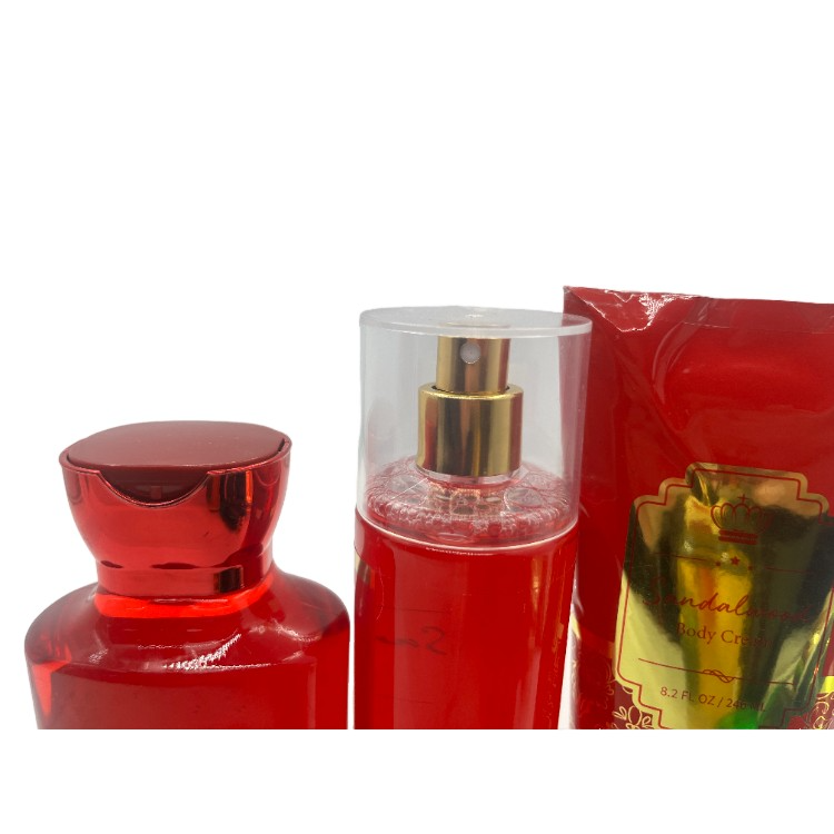 Middle East Sandalwood Gift 3 Piece Bath Suit Luxury Shower Gel Woman Spa Set, Luxury Spa Gift Set For Woman