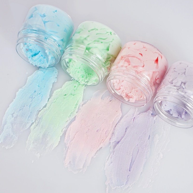 Private Label Scent Sweet Bubble Colorful Shower Gel Sugar Scrub Shaving Cream Foaming Fluffy Bath Whipped Soap
