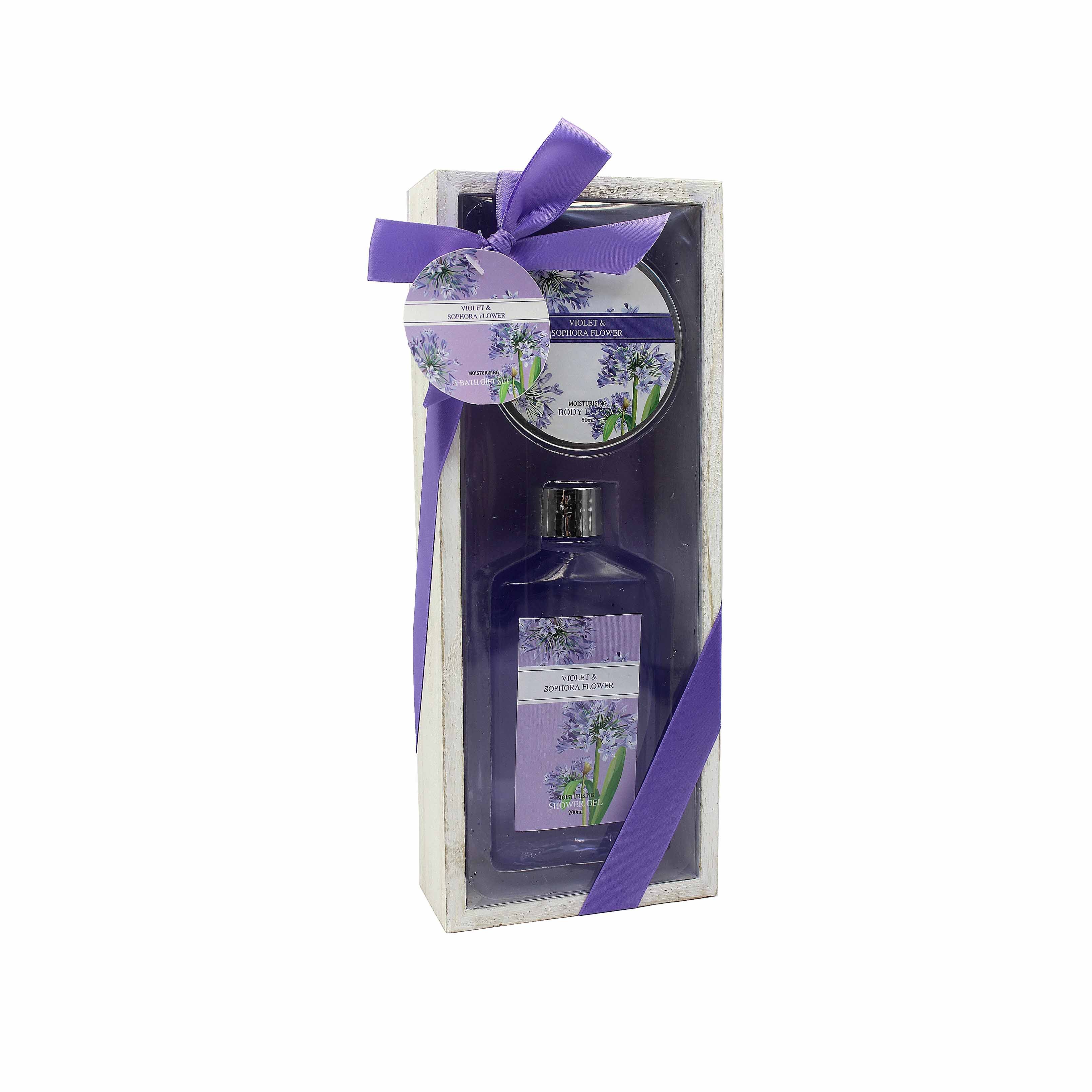 lavender scent bath and skin care shower gel body splash and body lotion gift set for Christmas