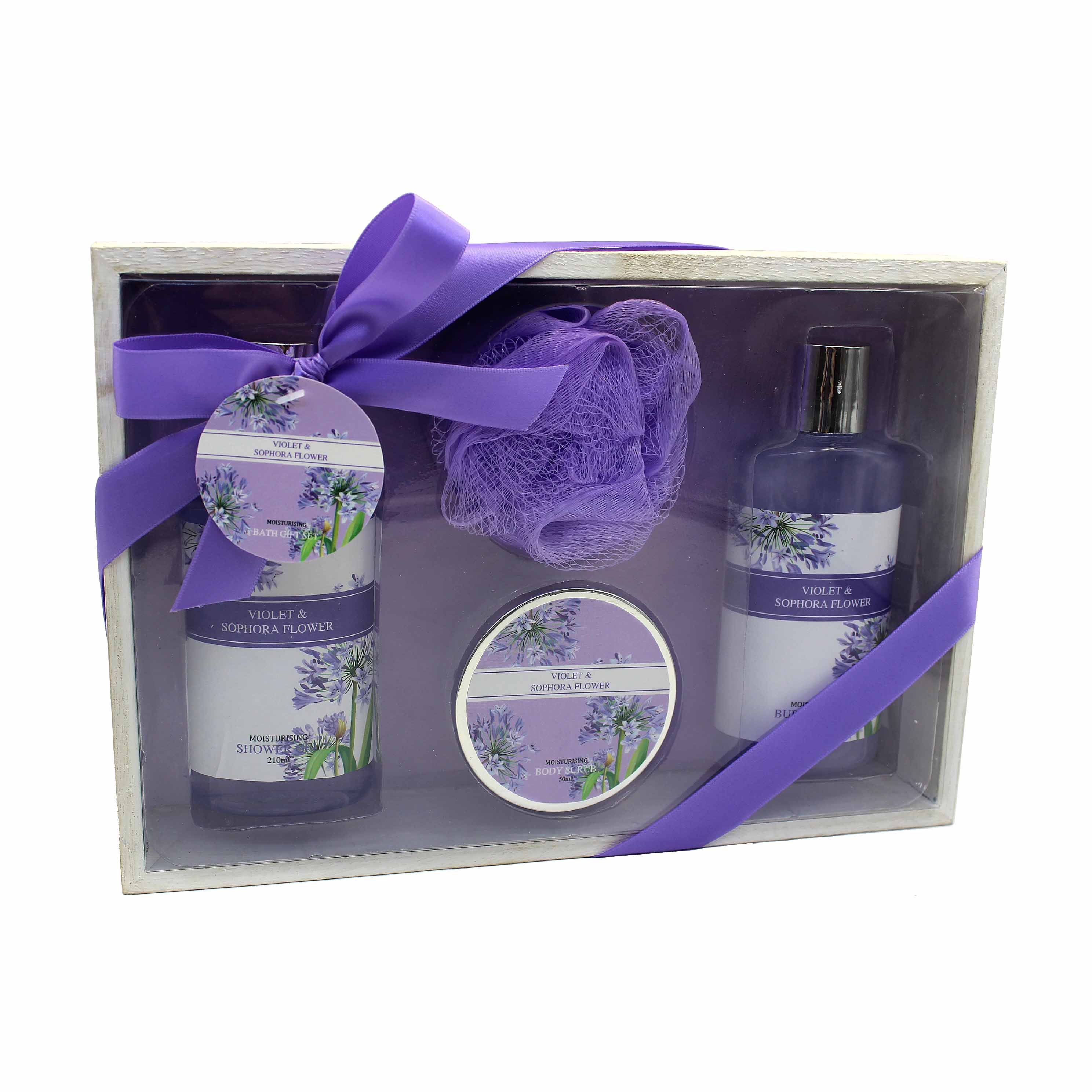 lavender scent bath and skin care shower gel body splash and body lotion gift set for Christmas