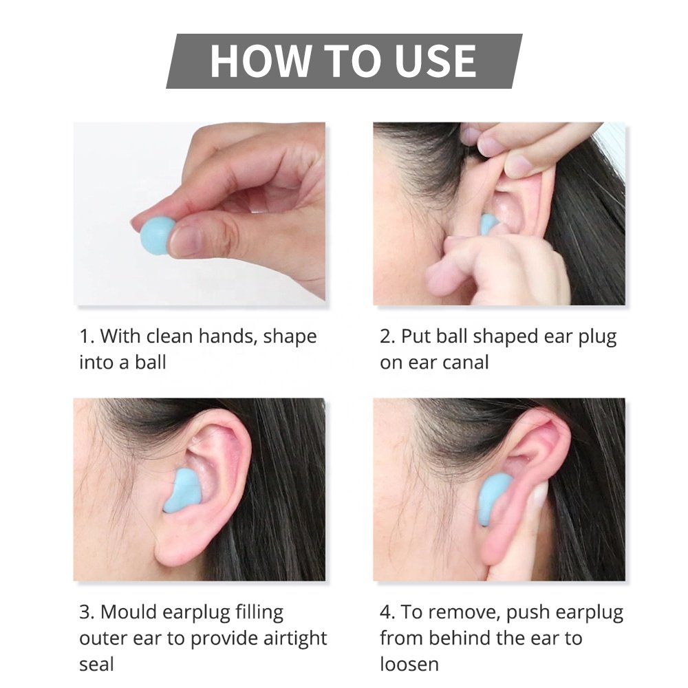 wholesale Promotion Popular Waterproof Soft Clear Earplug soft Silicone Moulded Sleeping Earplugs with case