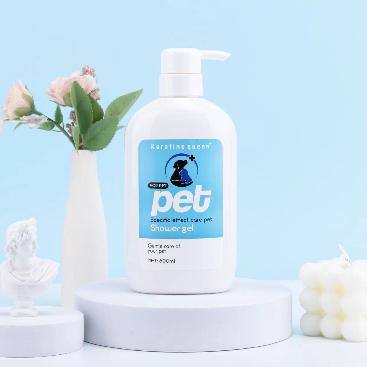 wholesale price private label 600ml Specific effect care pet shower gel for pets deodorant and fragrance pet bath supplies