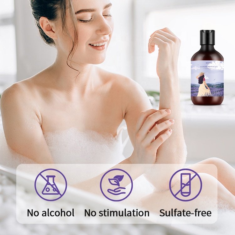 Private Label Luxury Skin Care Lavender Fragrance Natural Organic Body Soap Shower Gel OEM Body Wash