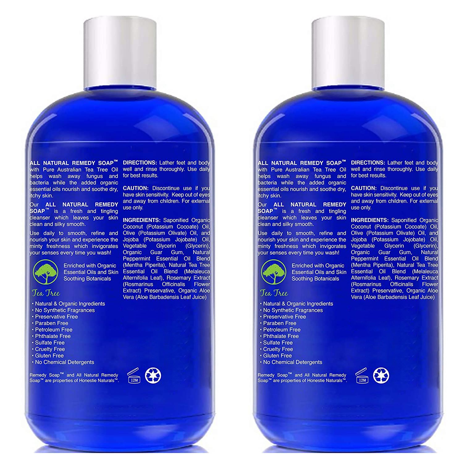 Low MOQ Private Label Tea Tree oil Mint Aloe vera Remedy liquid soap Anti fungal feminine wash organic Shower Gel Body Wash
