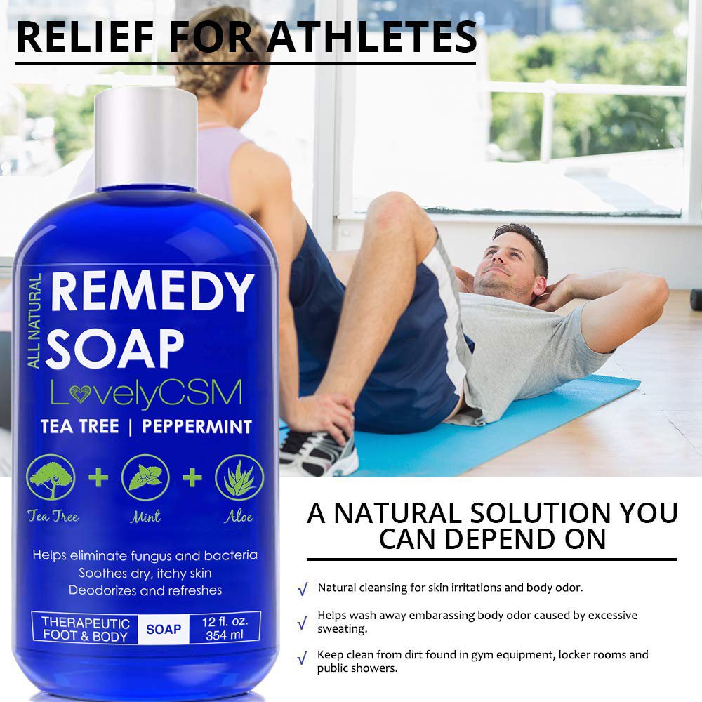Low MOQ Private Label Tea Tree oil Mint Aloe vera Remedy liquid soap Anti fungal feminine wash organic Shower Gel Body Wash