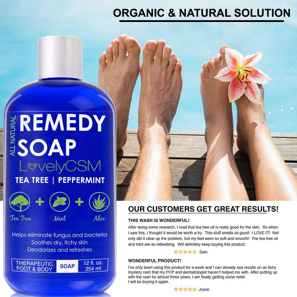 Low MOQ Private Label Tea Tree oil Mint Aloe vera Remedy liquid soap Anti fungal feminine wash organic Shower Gel Body Wash