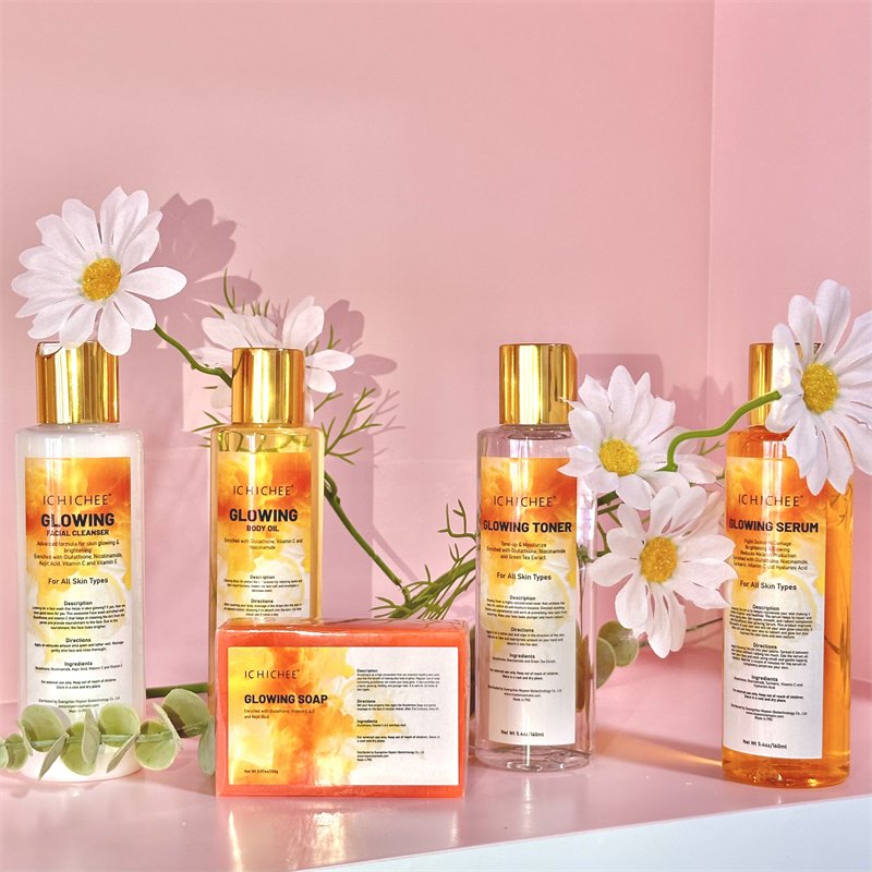 High quality low moq skincare Glowing Glutathione shower gel body care set with your logo