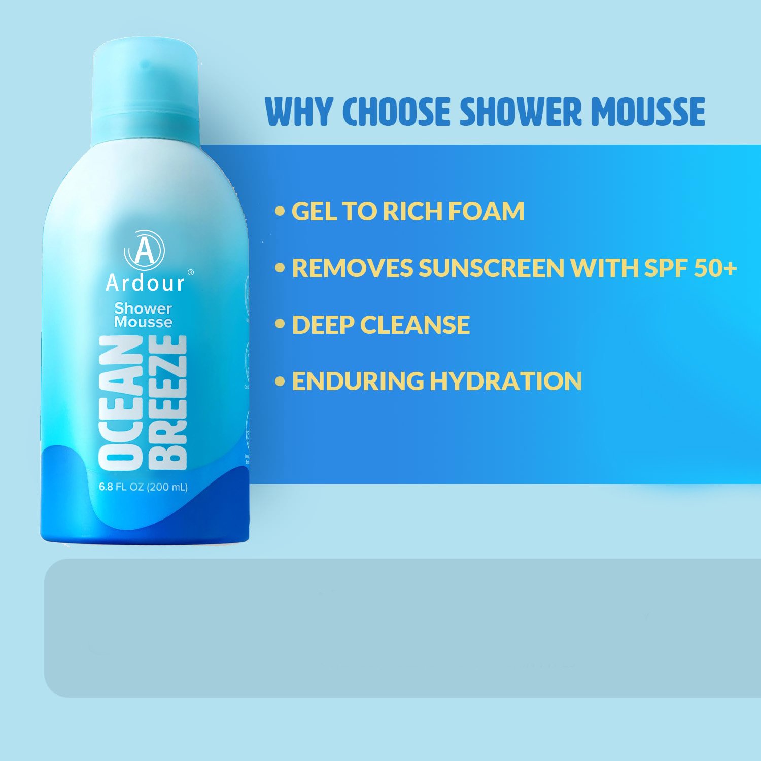 Body Wash Jelly to Foam Shower Gel Mousse Moisturizing Deep Clean Refreshing Sunscreen Cleaning Natural Body Wash