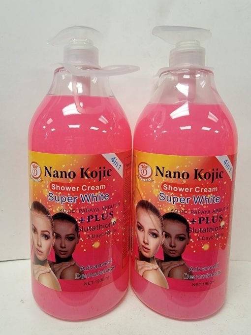 Nano extra white deep penetration whitening skin shower gel white gold silky smooth long lasting fragrance papaya shower gel