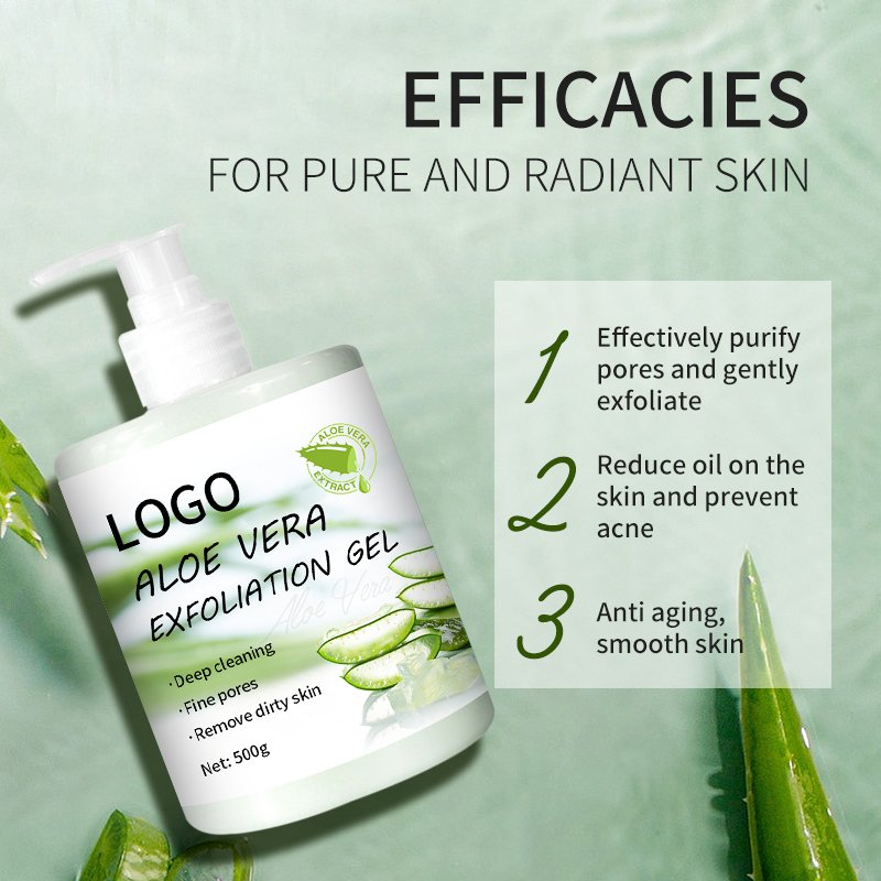 Private Label Scrub Skin Peeling Gel Moisturizing Aloe Vera Exfoliant Lightening Shower Gel Exfoliant