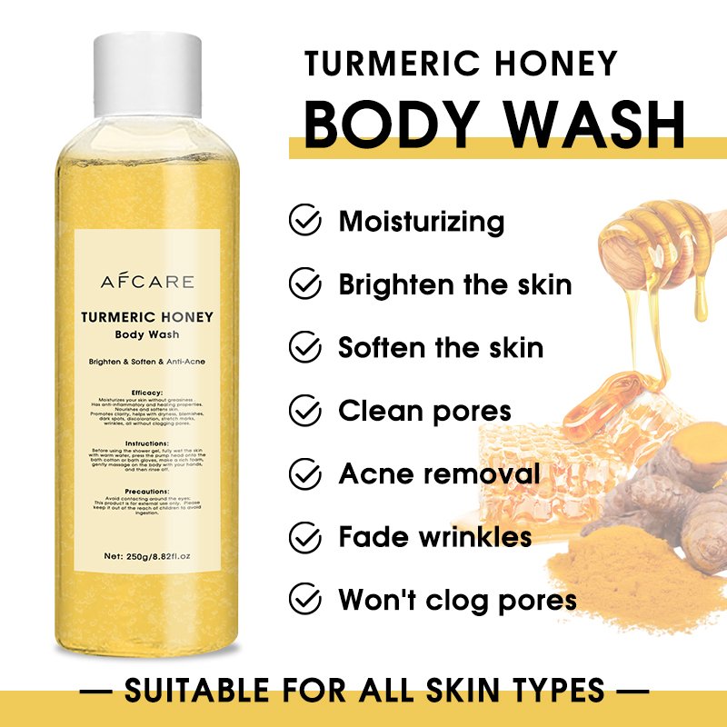 Korean Lightening Shower Gel Cruelty-free Repair & Moisturizing and Turmeric & Vitamin C Acne Treatment Body Wash