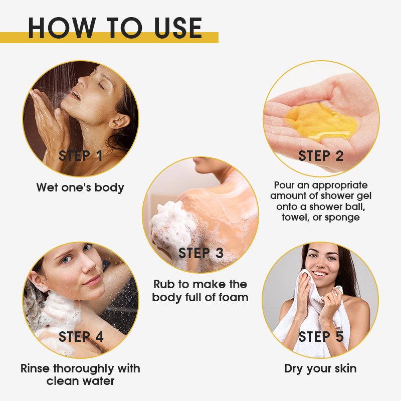 Korean Lightening Shower Gel Cruelty-free Repair & Moisturizing and Turmeric & Vitamin C Acne Treatment Body Wash