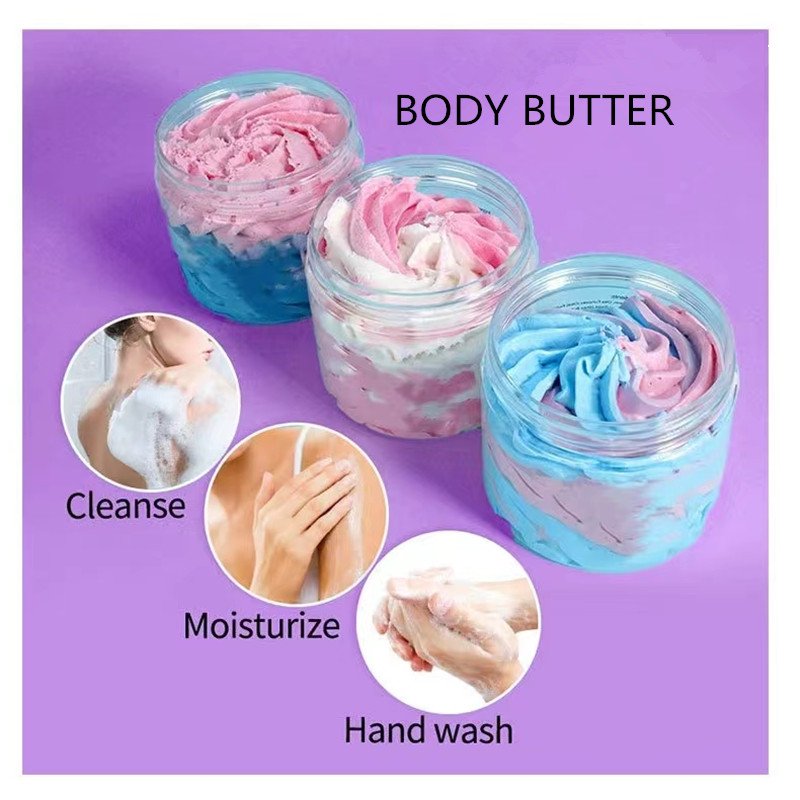 Wholesale Whipped Soap Natural Lightening Shower Gel Cleaning Fruity Exfoliating Body Scrub Cream