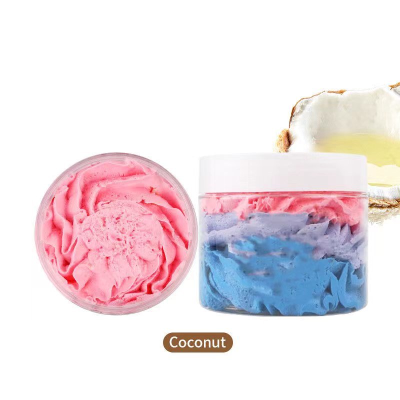 Wholesale Whipped Soap Natural Lightening Shower Gel Cleaning Fruity Exfoliating Body Scrub Cream