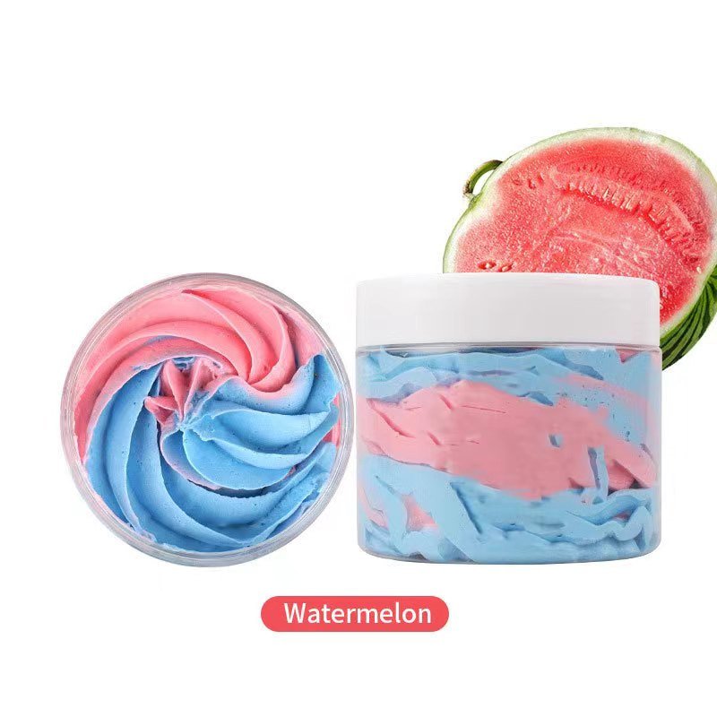 Wholesale Whipped Soap Natural Lightening Shower Gel Cleaning Fruity Exfoliating Body Scrub Cream