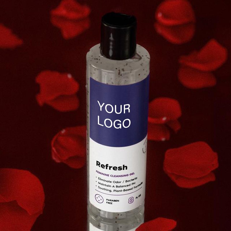 Private label PH Balance Female Body Wash Antibacterial Intimate Lotion Care Gel Refresh Hygiene Odor Removal Petal Shower Gel