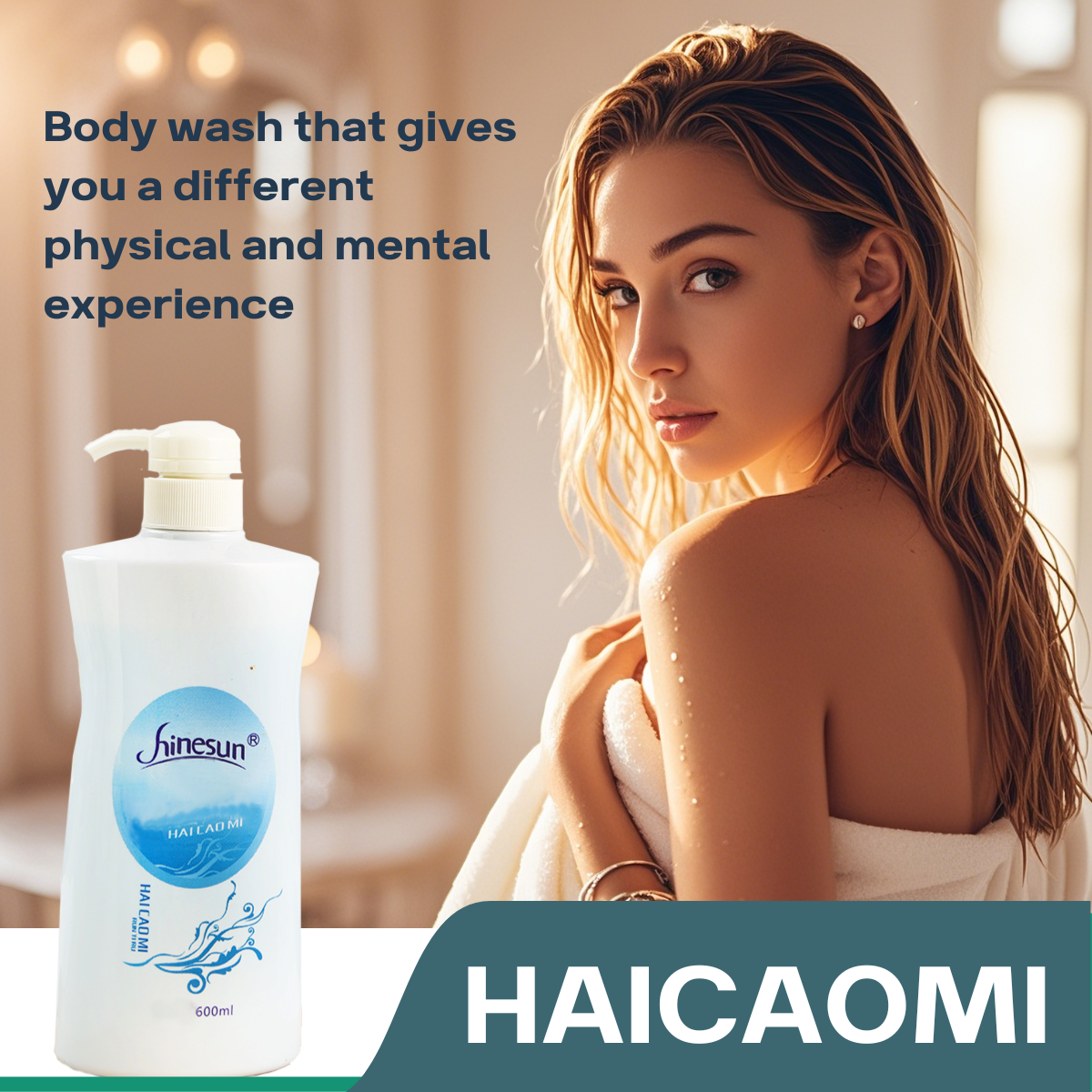 OEM/ODM Smoothing Moisturizing Perfume Body Wash Deeply Liquid Soap 600ml Body Bath Seaweed Shower Gel