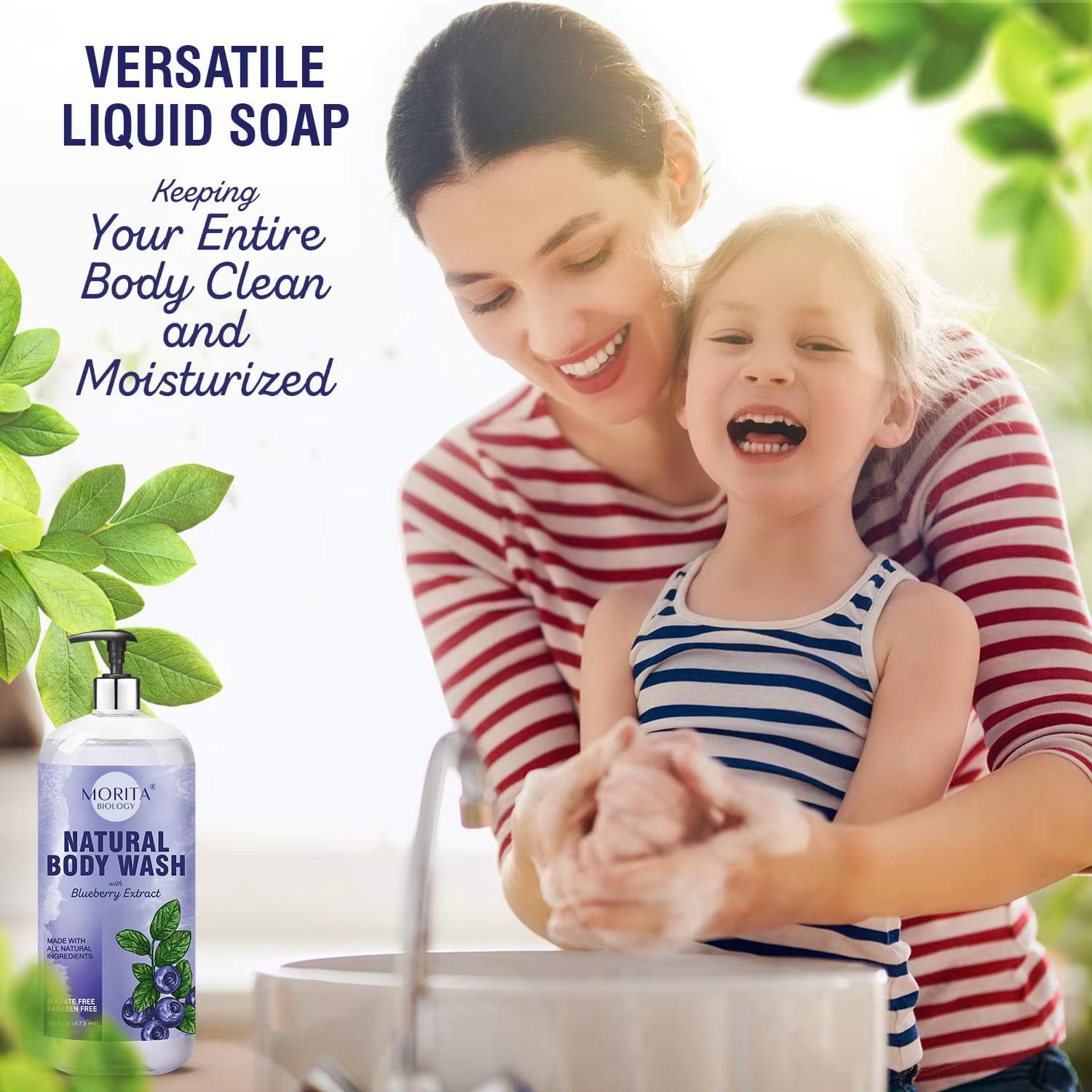 Fruity Body Wash Fragrance-free Smoothing & Moisturizing and Hyaluronic acid & Blueberry Body Wash Custom Logo