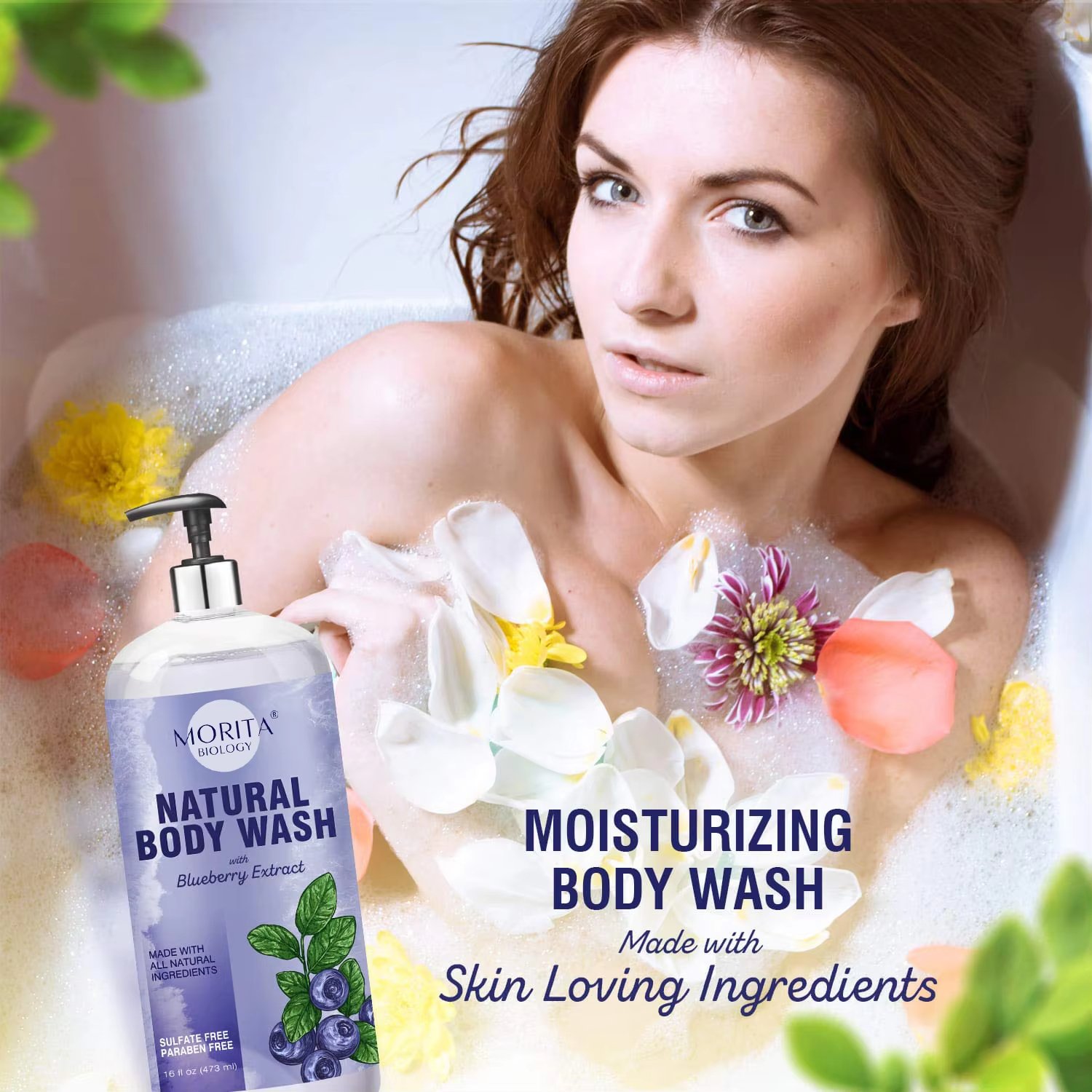 Fruity Body Wash Fragrance-free Smoothing & Moisturizing and Hyaluronic acid & Blueberry Body Wash Custom Logo