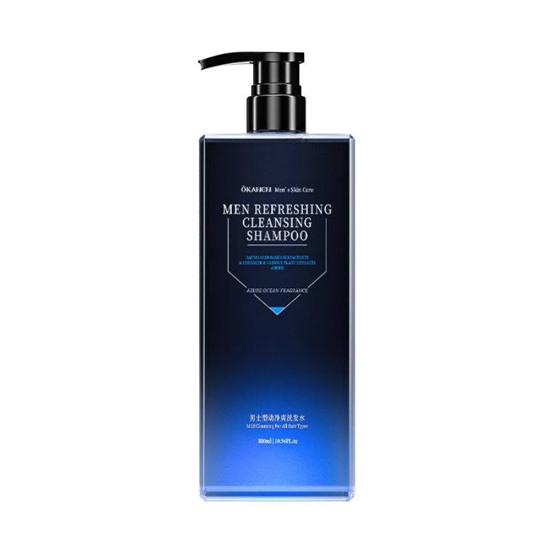 Customized manufacturer of self branded men's refreshing and oil controlling shampoo deep cleansing shower gel