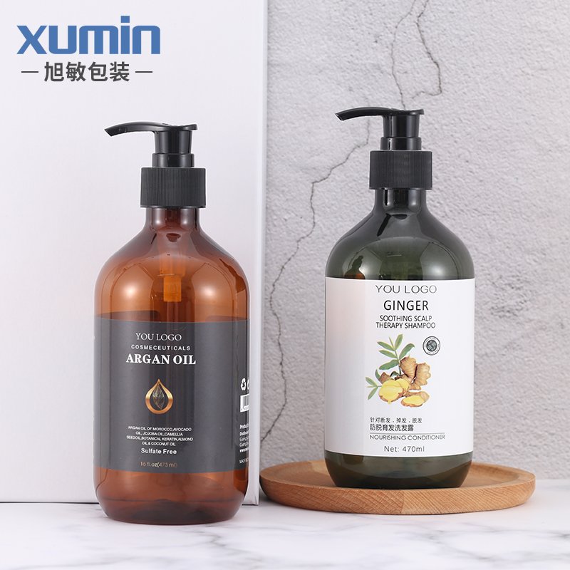 shampoo bottle amber/green/clear 300 ml 500ml empty PET plastic shower gel pump bottle