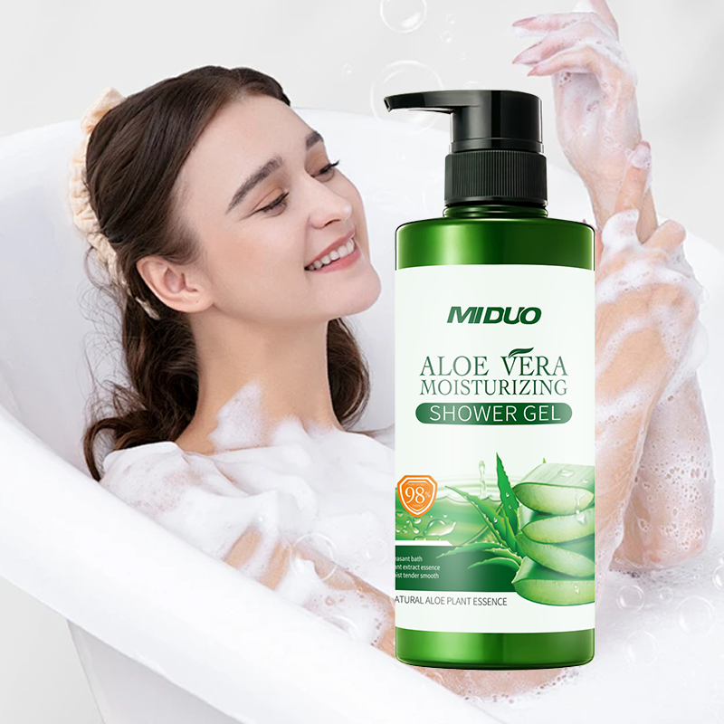 OEM Factory Free Sample 500ML Aloe Vera Perfumed Bath Moisturizing Shower Cream Floral Brightening Skin Care Shower Gel
