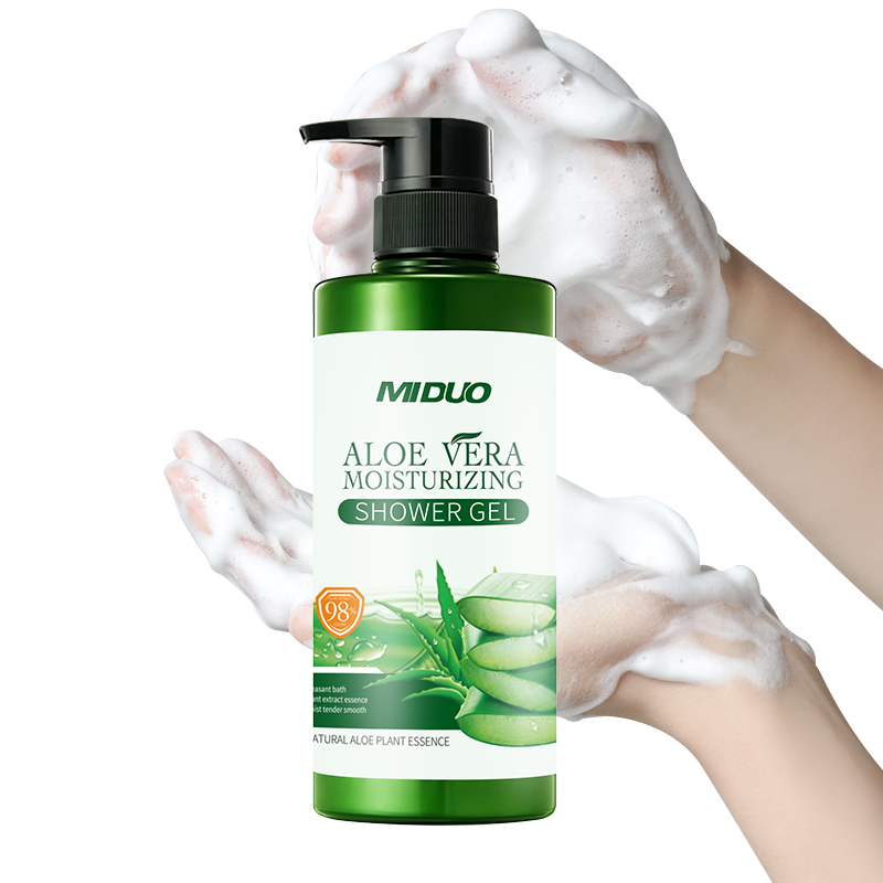 OEM Factory Free Sample 500ML Aloe Vera Perfumed Bath Moisturizing Shower Cream Floral Brightening Skin Care Shower Gel