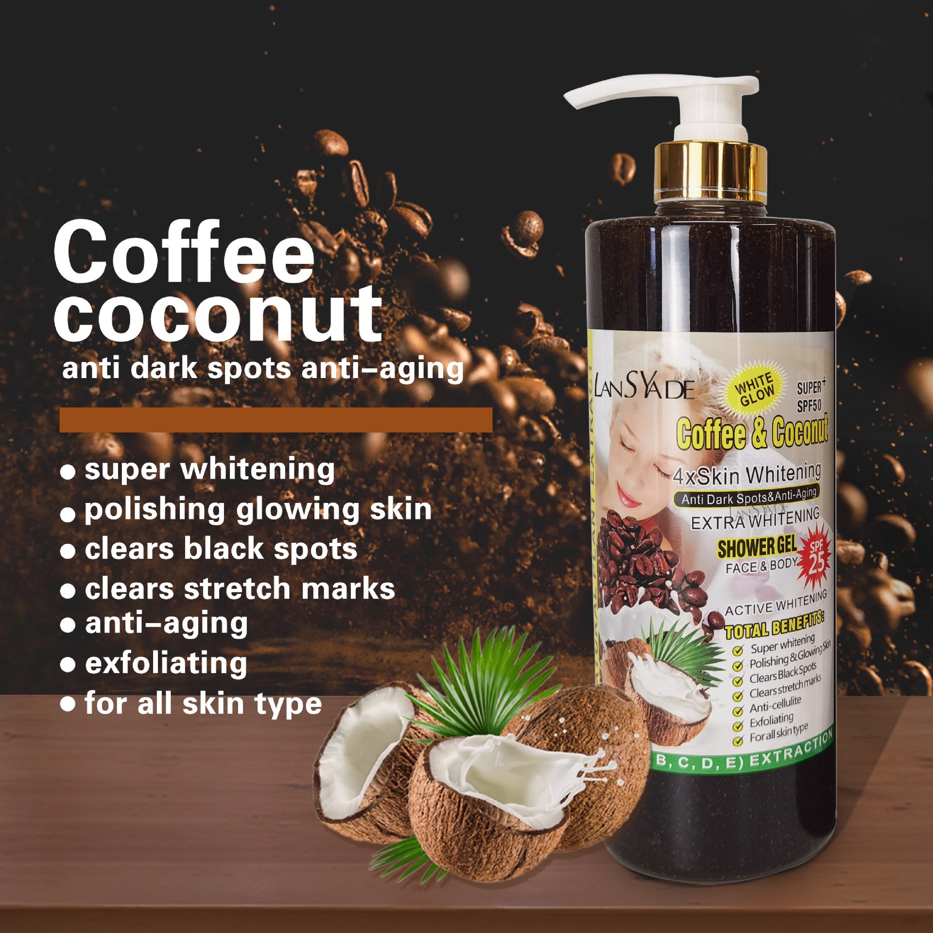 Wholesale Natural Shower Gel Exfoliating Whitening Nourishing Skin Scrub Body Wash
