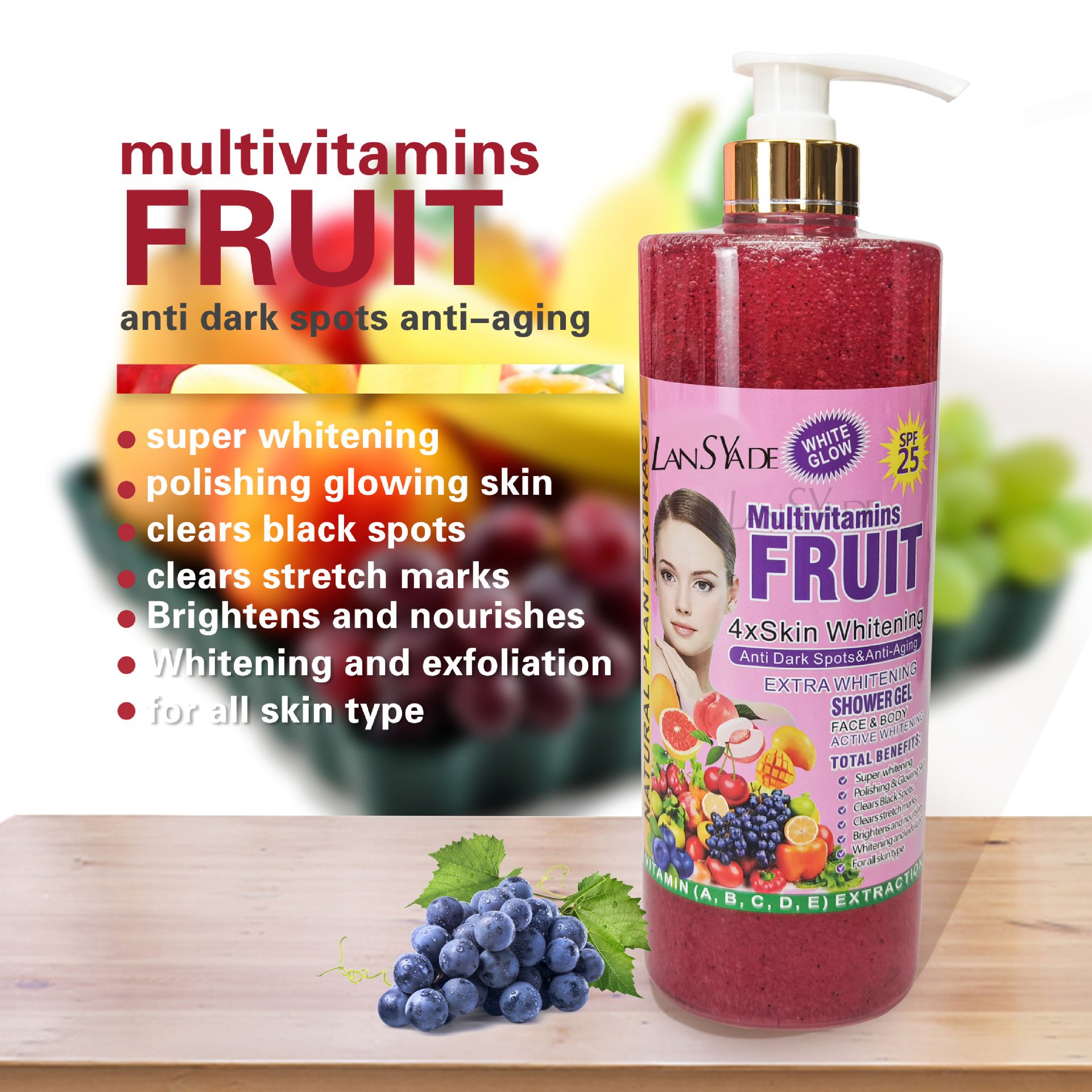 Wholesale Natural Shower Gel Exfoliating Whitening Nourishing Skin Scrub Body Wash