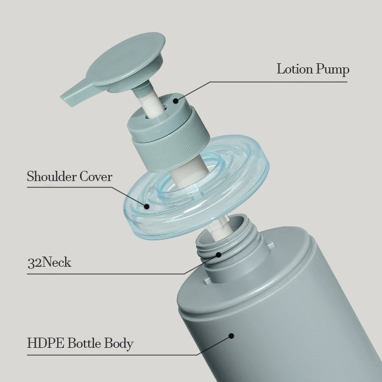 Best Selling Shower Gel Bottle 500ml 750 Ml Matte Blue Shampoo Bathroom Lotion Pump Bottle Plastic Set For Men