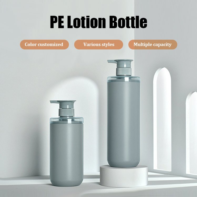 Best Selling Shower Gel Bottle 500ml 750 Ml Matte Blue Shampoo Bathroom Lotion Pump Bottle Plastic Set For Men