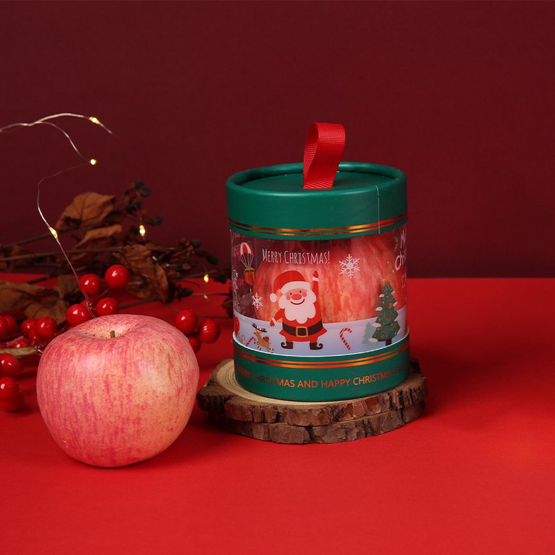 2024 Christmas Cute Circular Present Packaging Rigid PVC Paper Box Christmas Gift Box Round