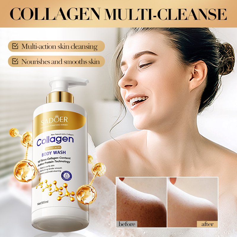 OEM SADOER Body Wash Bone Collagen Amino Acid bath skincare products deep cleaning nourishing smooth private label shower gel