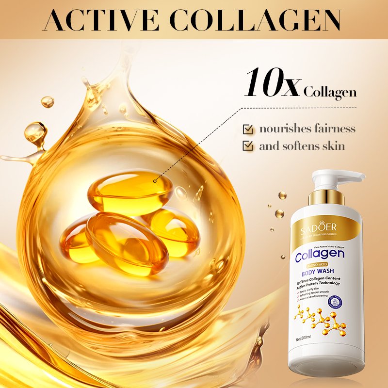 OEM SADOER Body Wash Bone Collagen Amino Acid bath skincare products deep cleaning nourishing smooth private label shower gel