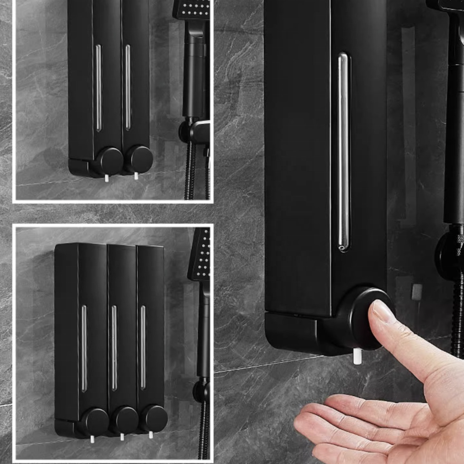 Hotel Plastic Soap Dispenser Three Chamber Shampoo Shower Gel Lotion Bottle