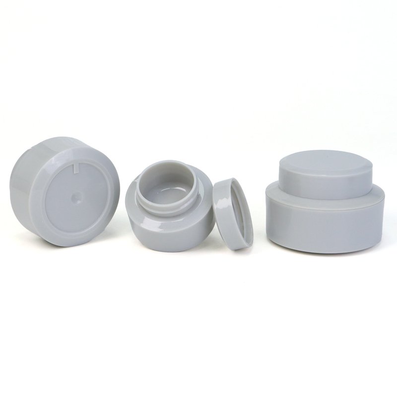 Grey PP Bevelled Nail Polish jar Acrylic Plastic Face cream container Fill jar Nail Polish Gel Cream jar sample