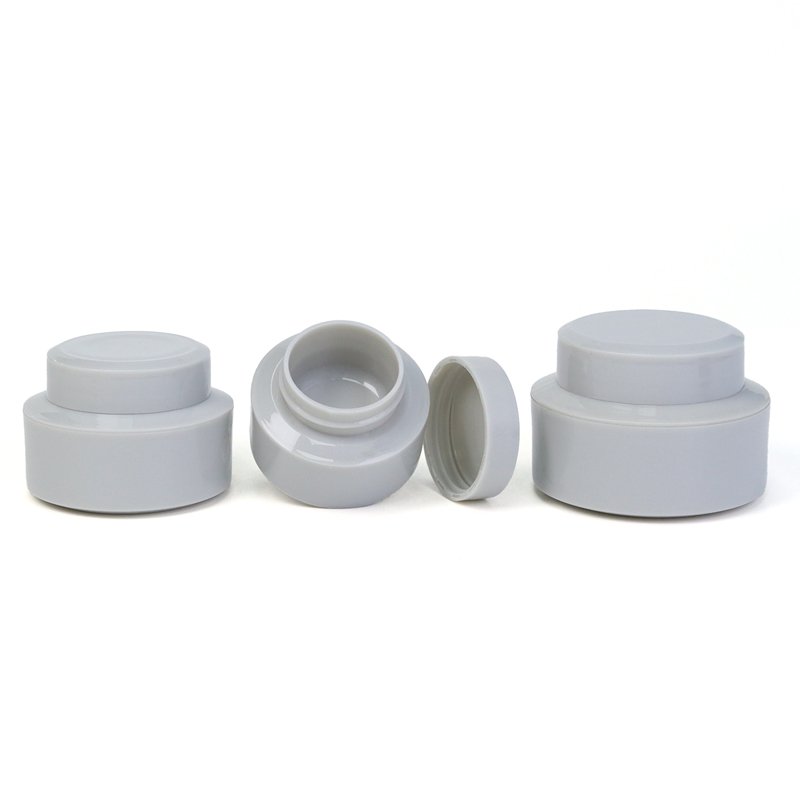 Grey PP Bevelled Nail Polish jar Acrylic Plastic Face cream container Fill jar Nail Polish Gel Cream jar sample