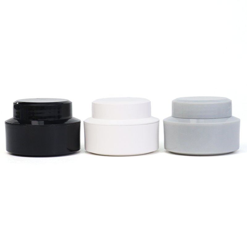 Grey PP Bevelled Nail Polish jar Acrylic Plastic Face cream container Fill jar Nail Polish Gel Cream jar sample