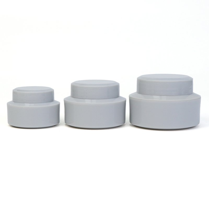 Grey PP Bevelled Nail Polish jar Acrylic Plastic Face cream container Fill jar Nail Polish Gel Cream jar sample
