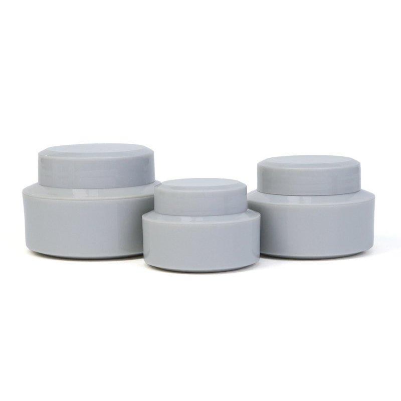 Grey PP Bevelled Nail Polish jar Acrylic Plastic Face cream container Fill jar Nail Polish Gel Cream jar sample