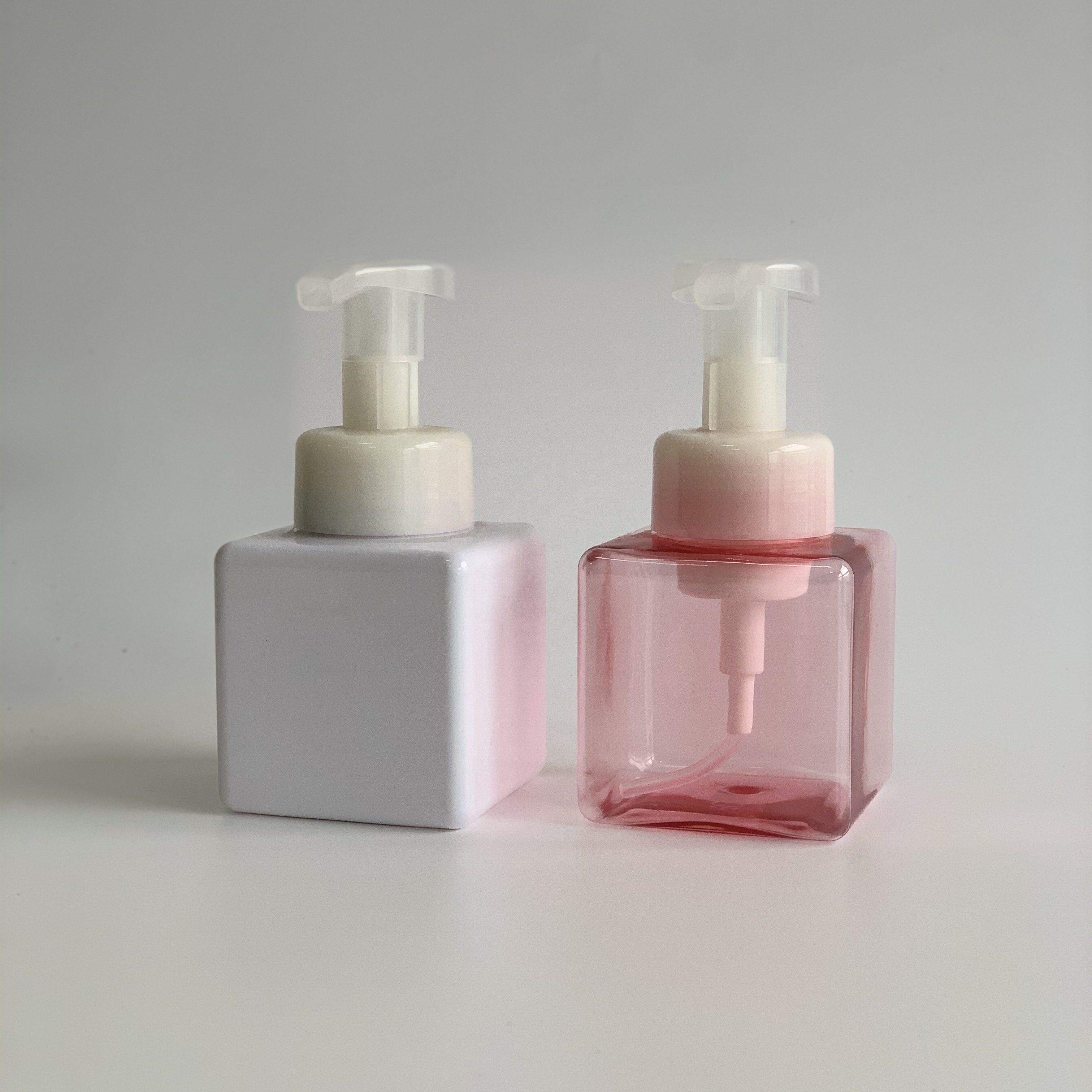 High Quality 2020 100ml 150ml 250ml pastel square plastic pump foam shower gel shampoo lotion bottle