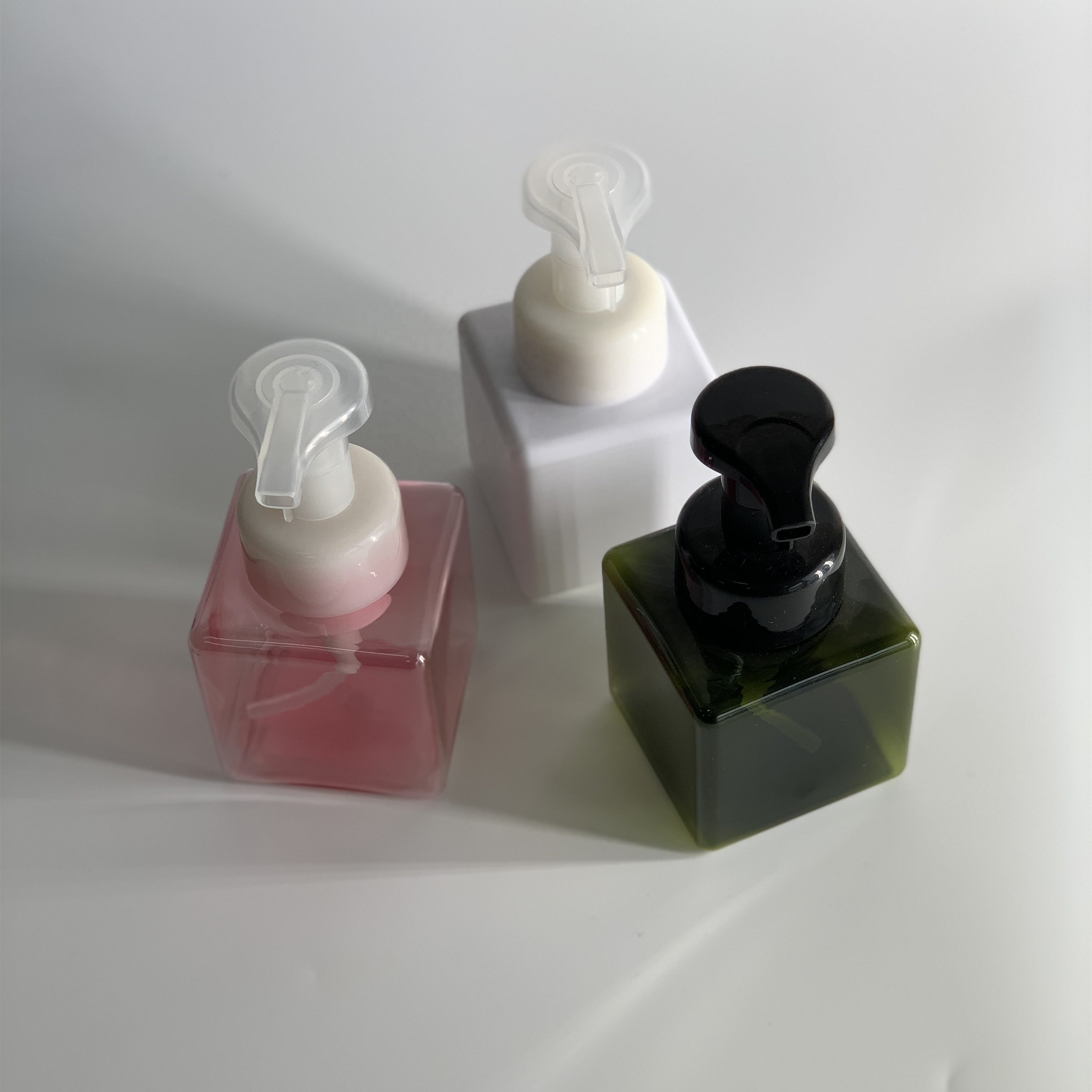 High Quality 2020 100ml 150ml 250ml pastel square plastic pump foam shower gel shampoo lotion bottle