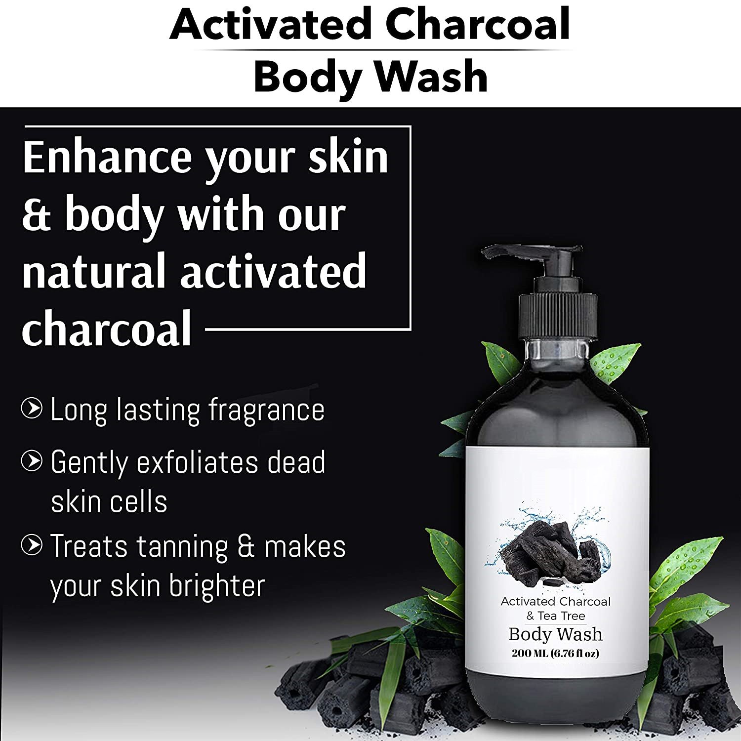 Private Label Perfume Body Wash Body Shower Gel Natural Charcoal Top Body Wash For Men