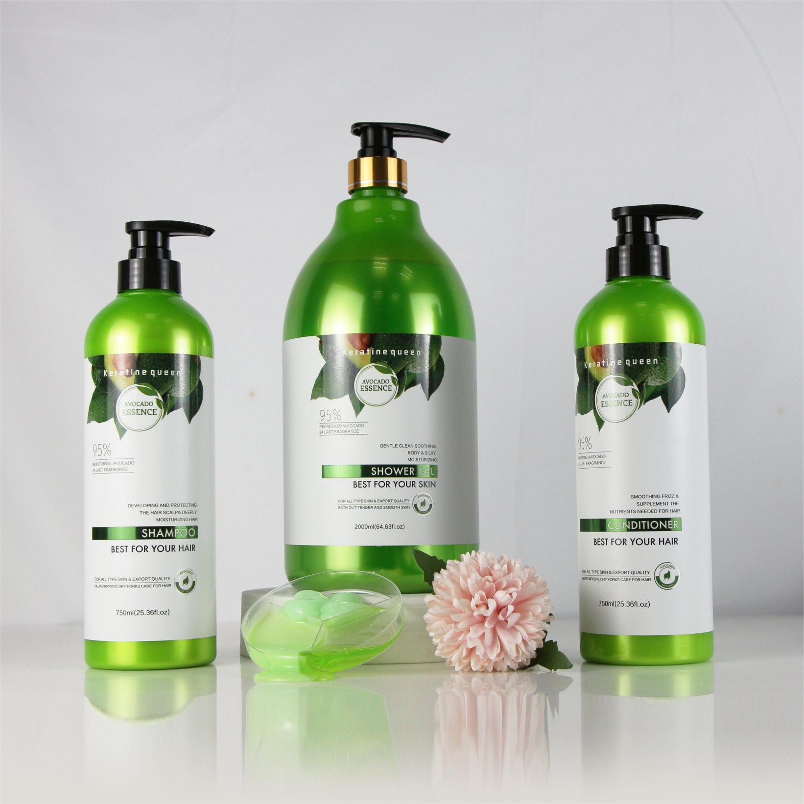 Wholesale private label big size hotel Whitening Organic bath body Avocados shower gel