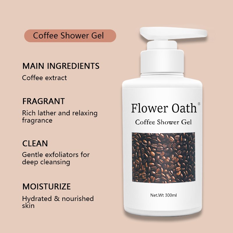 Natural Moisturizing Whitening Shower Gel Luxury Organic Coconut Coffee Liquid Bath Bodywash