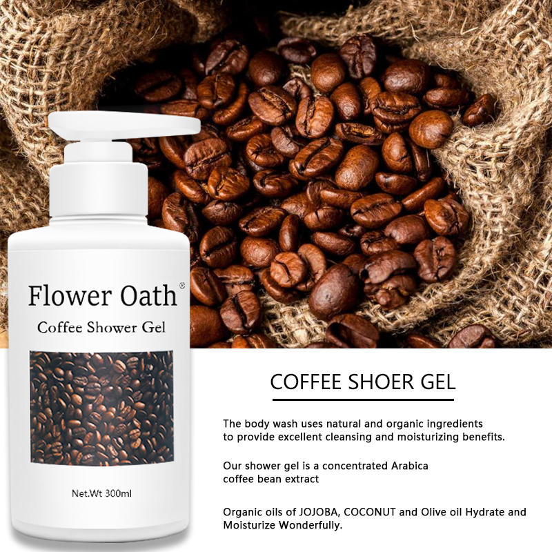 Natural Moisturizing Whitening Shower Gel Luxury Organic Coconut Coffee Liquid Bath Bodywash