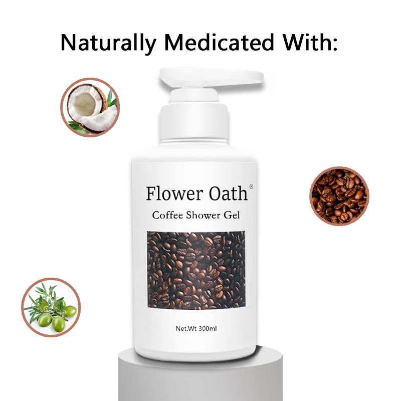 Natural Moisturizing Whitening Shower Gel Luxury Organic Coconut Coffee Liquid Bath Bodywash