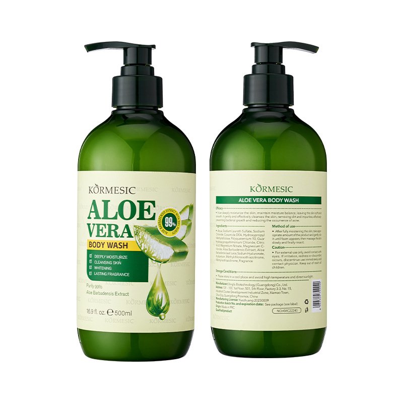 OEM ODM private label KORMESIC KORMESIC Wholesale whitening aloe vera shower gel liquid moisturizing organic body wash